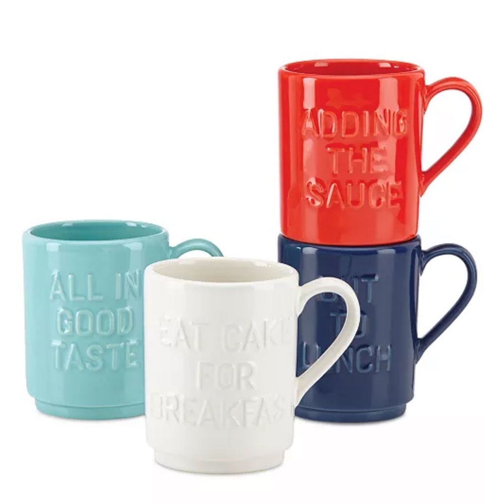EUC kate spade set of 4 mugs